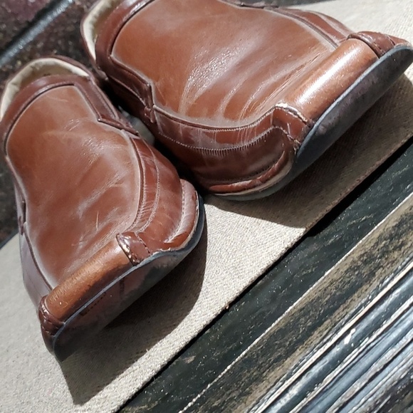 MENS DRESSY STACY ADAMS BROWN LEATHER SLIP ON SQUARE TOE LOAFERS SIZE 10 main image 4